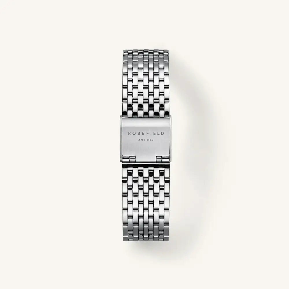 Zilveren metalen horlogeband van Rosefield Heirloom merk voor sieraden
