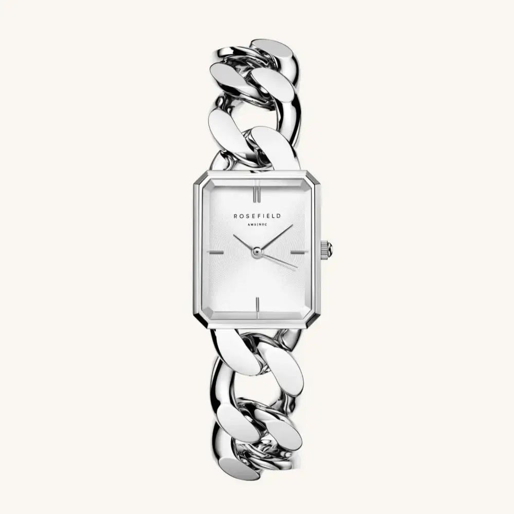 Zilveren kettingarmband horloge The Octagon Studio Edition XS voor dames