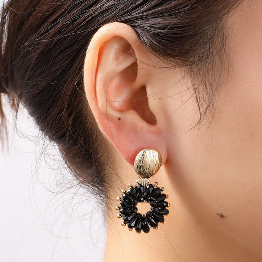 Day & Eve Oorbellen E55219-1 – Goudkleurig met Zwart