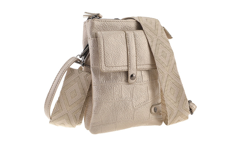 Champagne telefoon- en schoudertasje Tyler