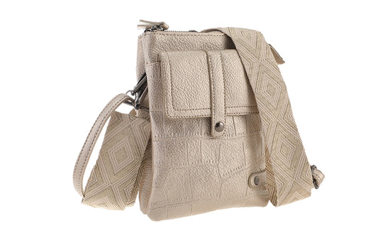 Champagne telefoon- en schoudertasje Tyler