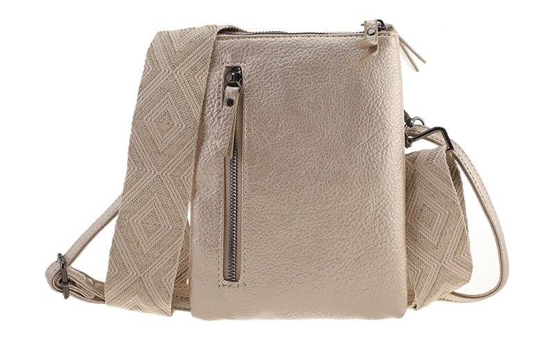 Champagne telefoon- en schoudertasje Tyler