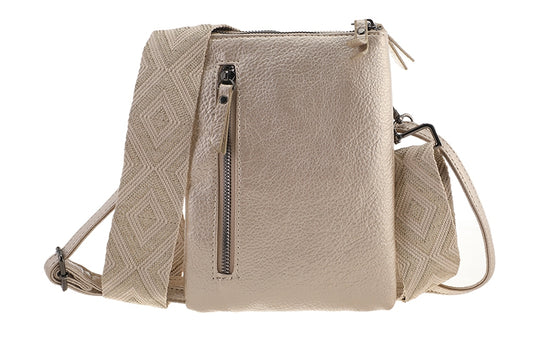 Champagne telefoon- en schoudertasje Tyler