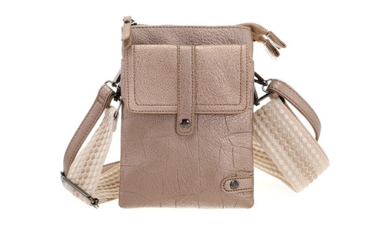 Brons telefoon- en schoudertasje Tyler