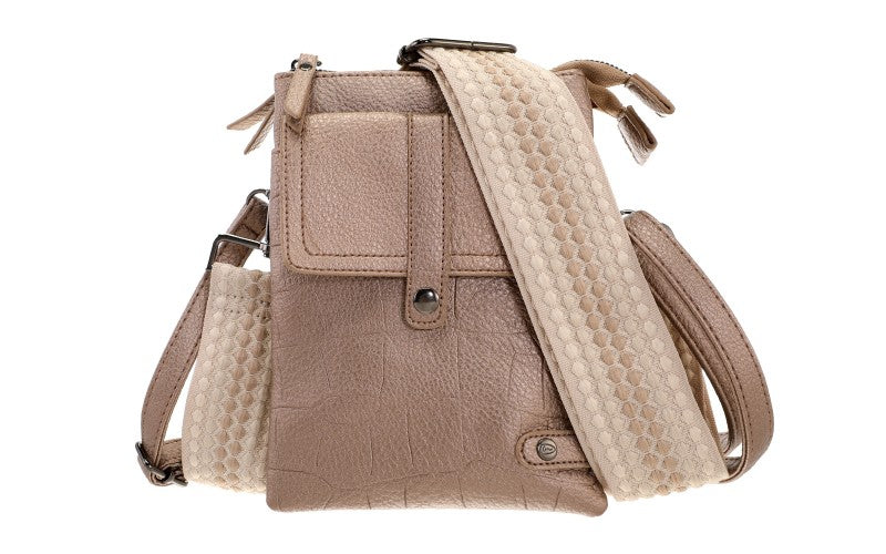 Brons telefoon- en schoudertasje Tyler