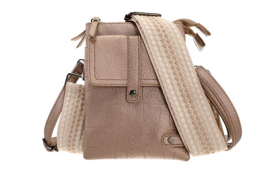 Brons telefoon- en schoudertasje Tyler