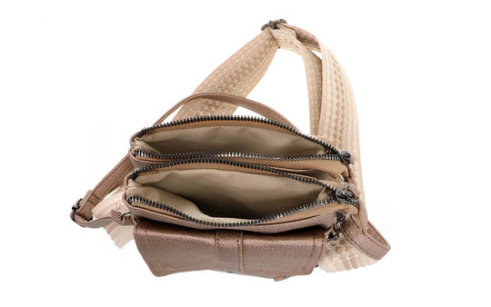 Brons telefoon- en schoudertasje Tyler