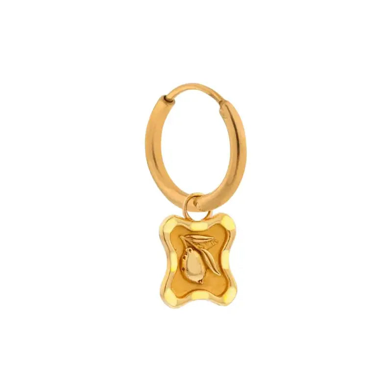 Kiki Limone Hoop met schattige gouden limoentje en frisse touch voor een stijlvolle look