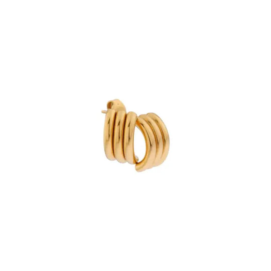 Gold-toned hoop oorbellen van Label Kiki Double Stripe Hoop voor dames