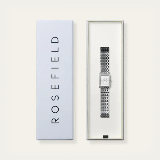Silver horloge in doos van Rosefield Heirloom sieraden merk, elegant en stijlvol