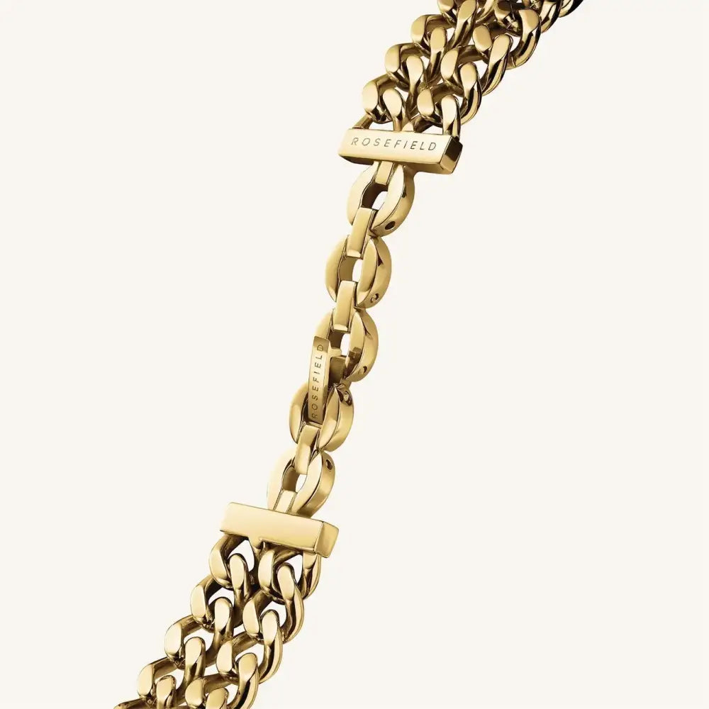 Gold-toned metaal kettingarmband Rosefield Octagon XS Double Chain Studio Edition