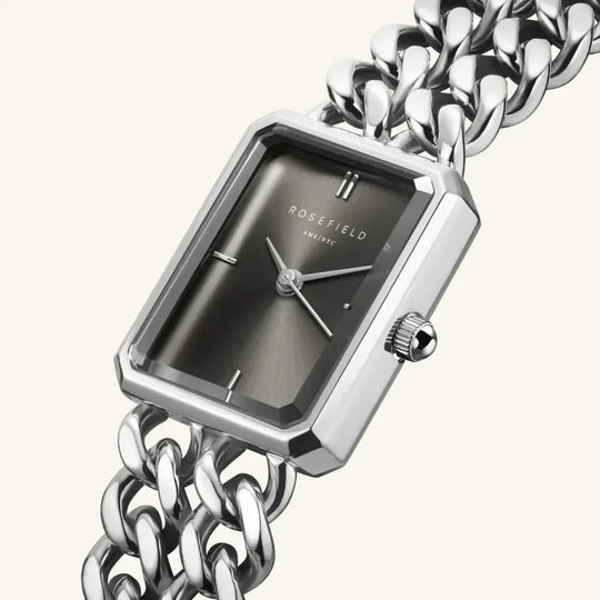 Zilveren kettingarmband met octagon xs double design voor Double Chain Studio Edition