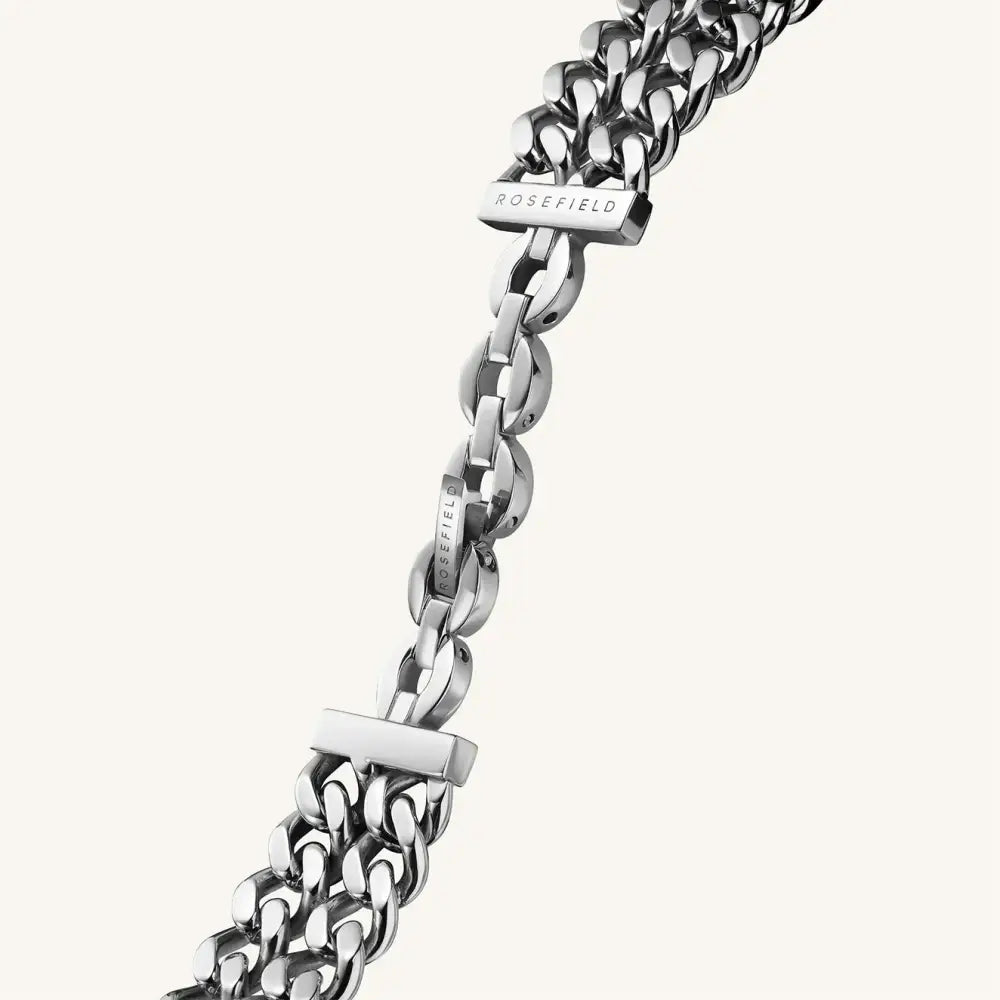 Zilveren metalen ketting voor Rosefield Octagon XS Double Chain Studio Edition