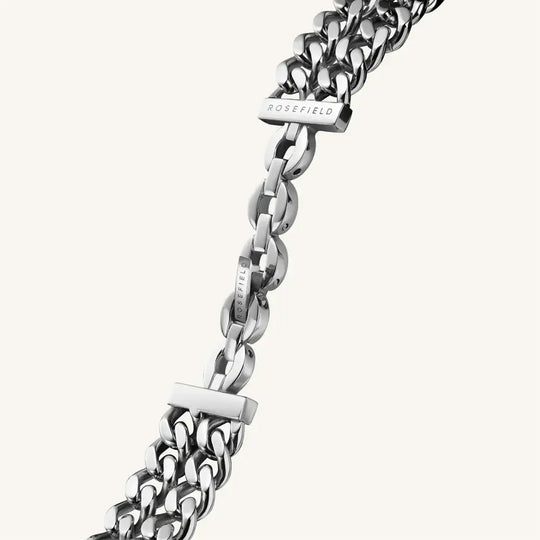 Zilveren metalen ketting voor Rosefield Octagon XS Double Chain Studio Edition