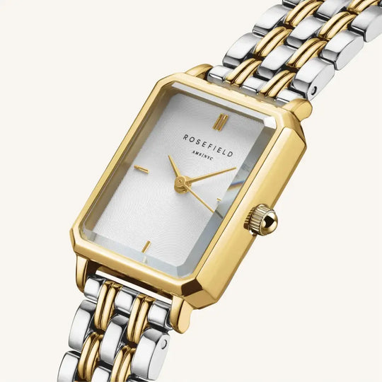 Icoonachtige XS-horloge met witte zonnestraal效 Steel Duotone en twee tinten design