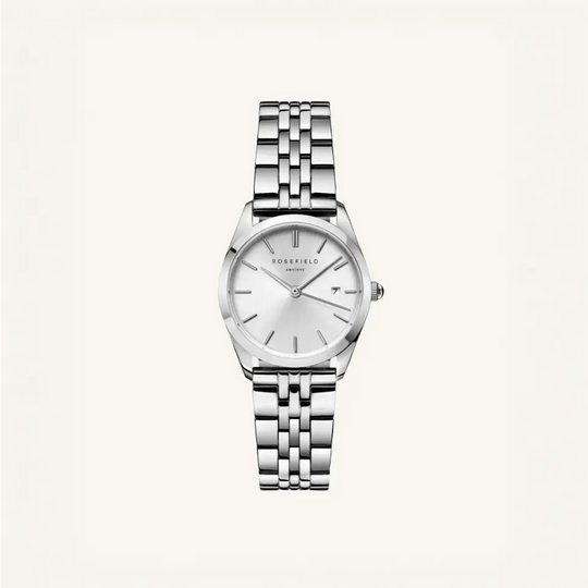 Silver-tonen polshorloge met metalen band van Rosefield The Ace XS Silver