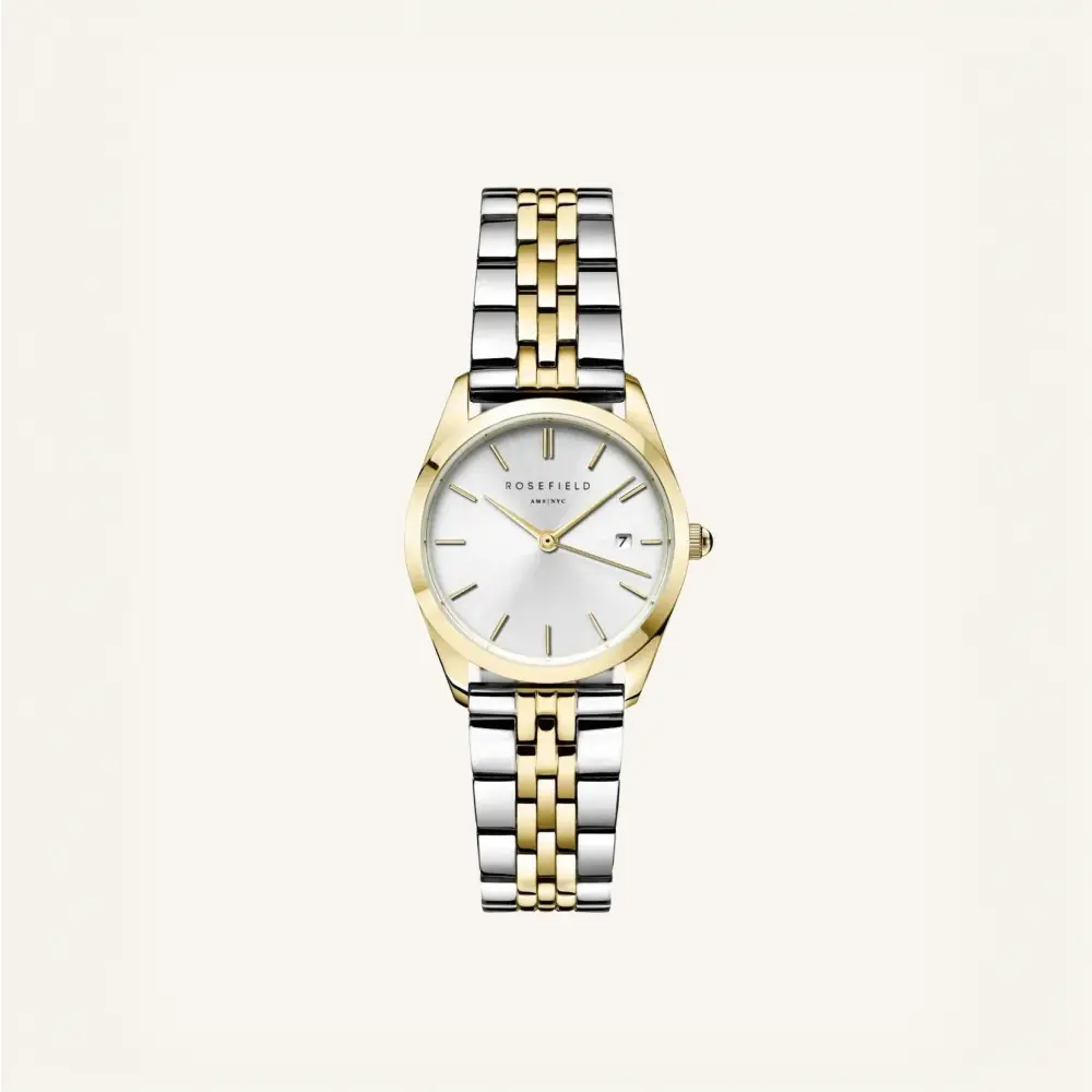 Rosefield The Ace XS zilveren en gouden duotone horloge met twee tonen