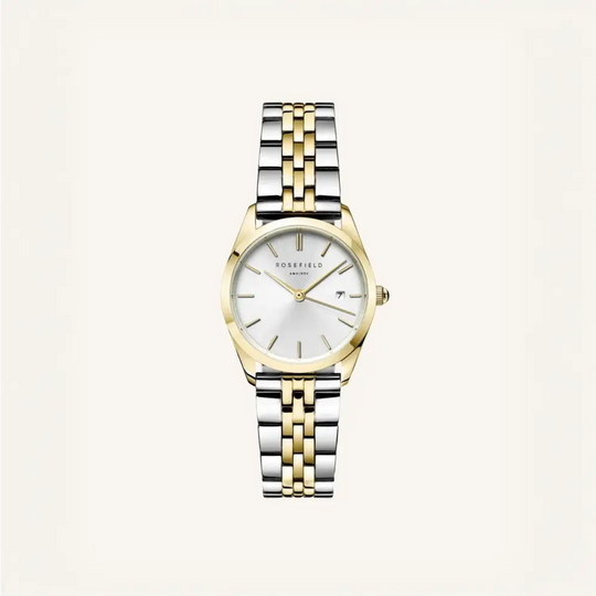 Rosefield The Ace XS zilveren en gouden duotone horloge met twee tonen