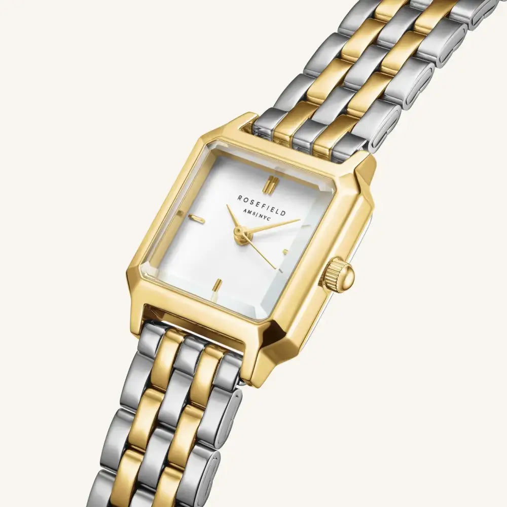 Rosefield The Boxelle Duotone Steel Strap horloge met twee tinten metalen sieraden