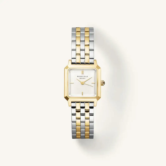 Rosefield The Boxelle Duotone Steel Strap sieraden, two-tone metalen polshorloge